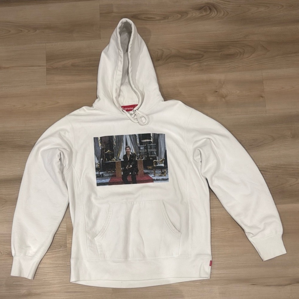 Supreme Large special edition Scarface print White Sweatshirt Tony Montana